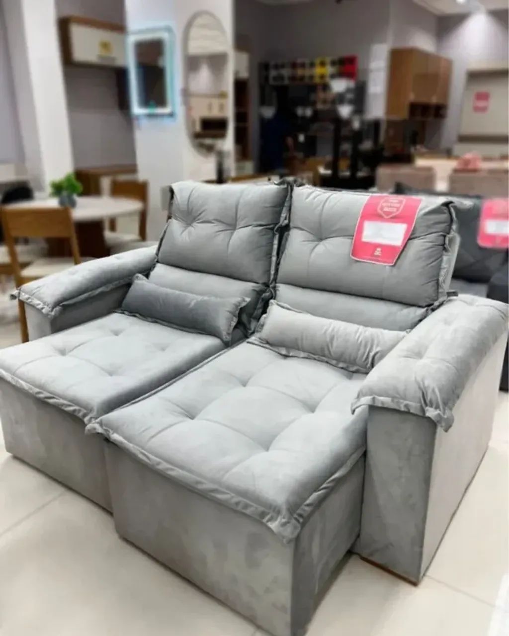 Sofá Retrátil Pequim 1.80m Confortavel Sala Pequena Na Cor Cinza