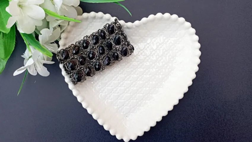 Bracelete com Pedras Pretas - Foto 4