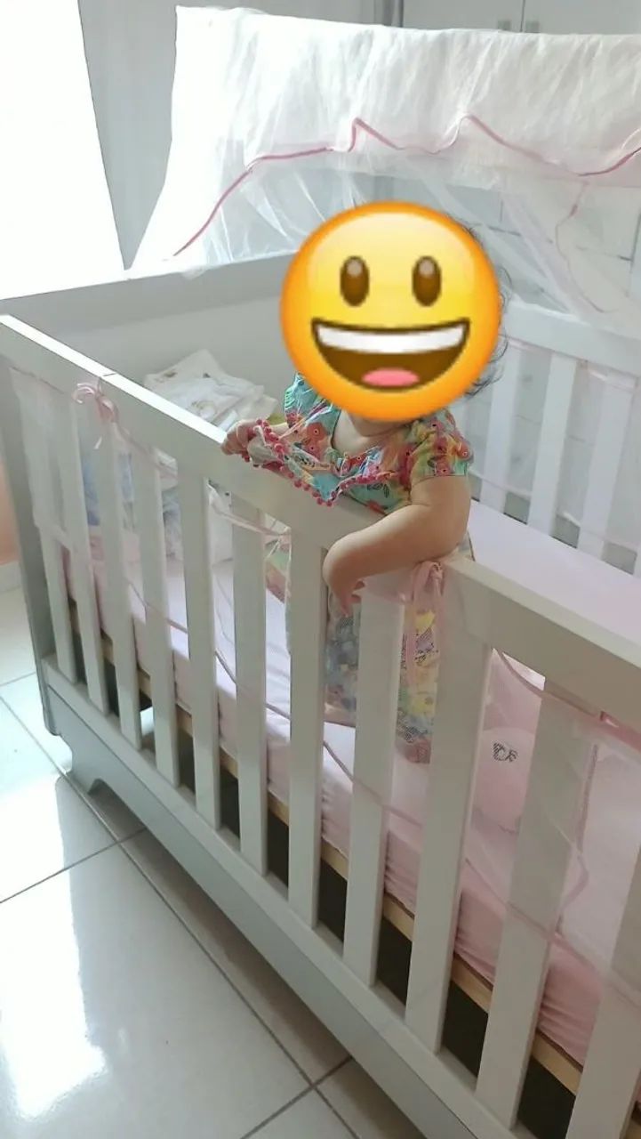 Berço 2  em 1 - berço e mini cama + colchão em ótimo estado - Foto 2