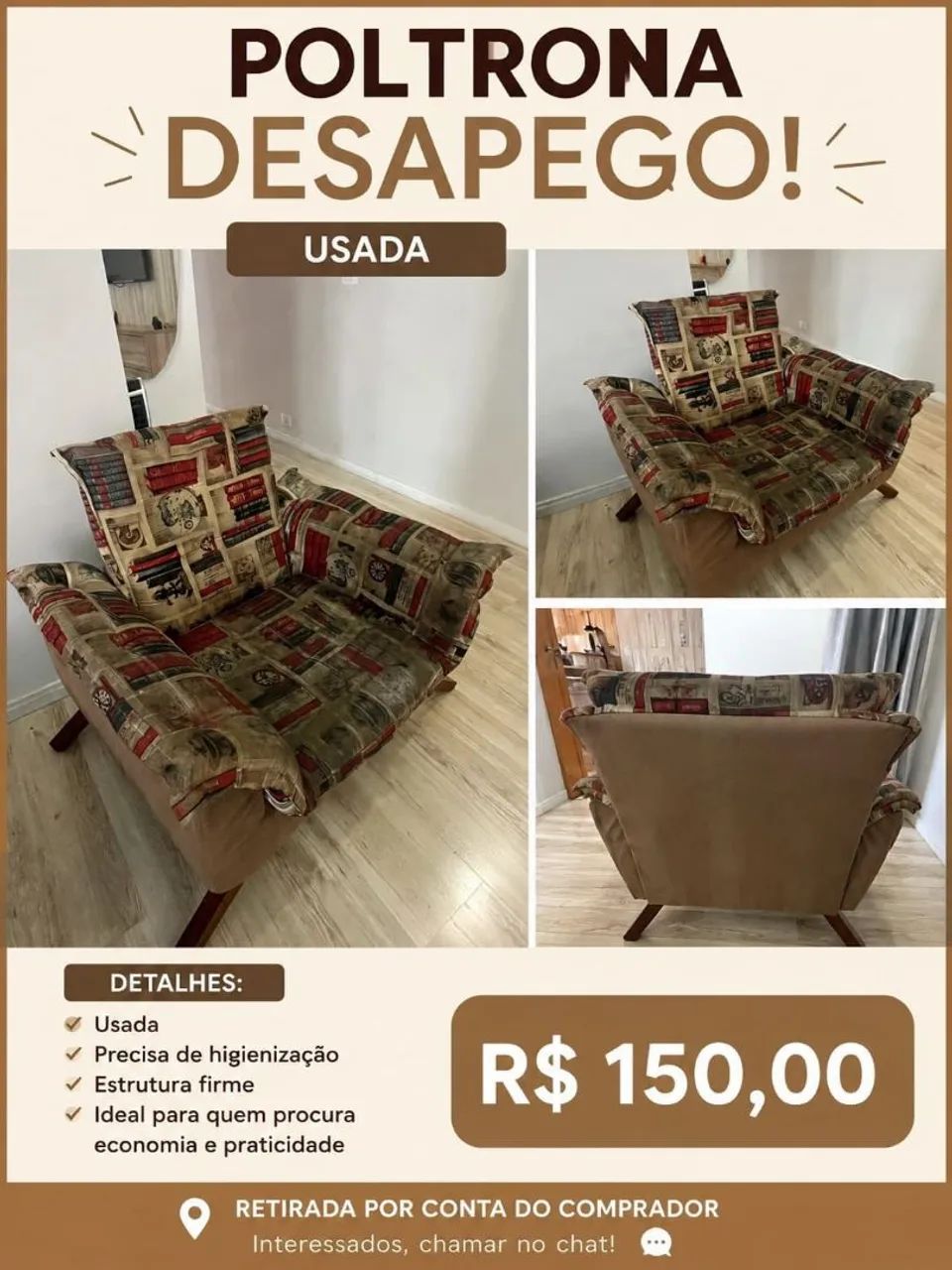 SOFA E POLTRONA USADAS  - Foto 2