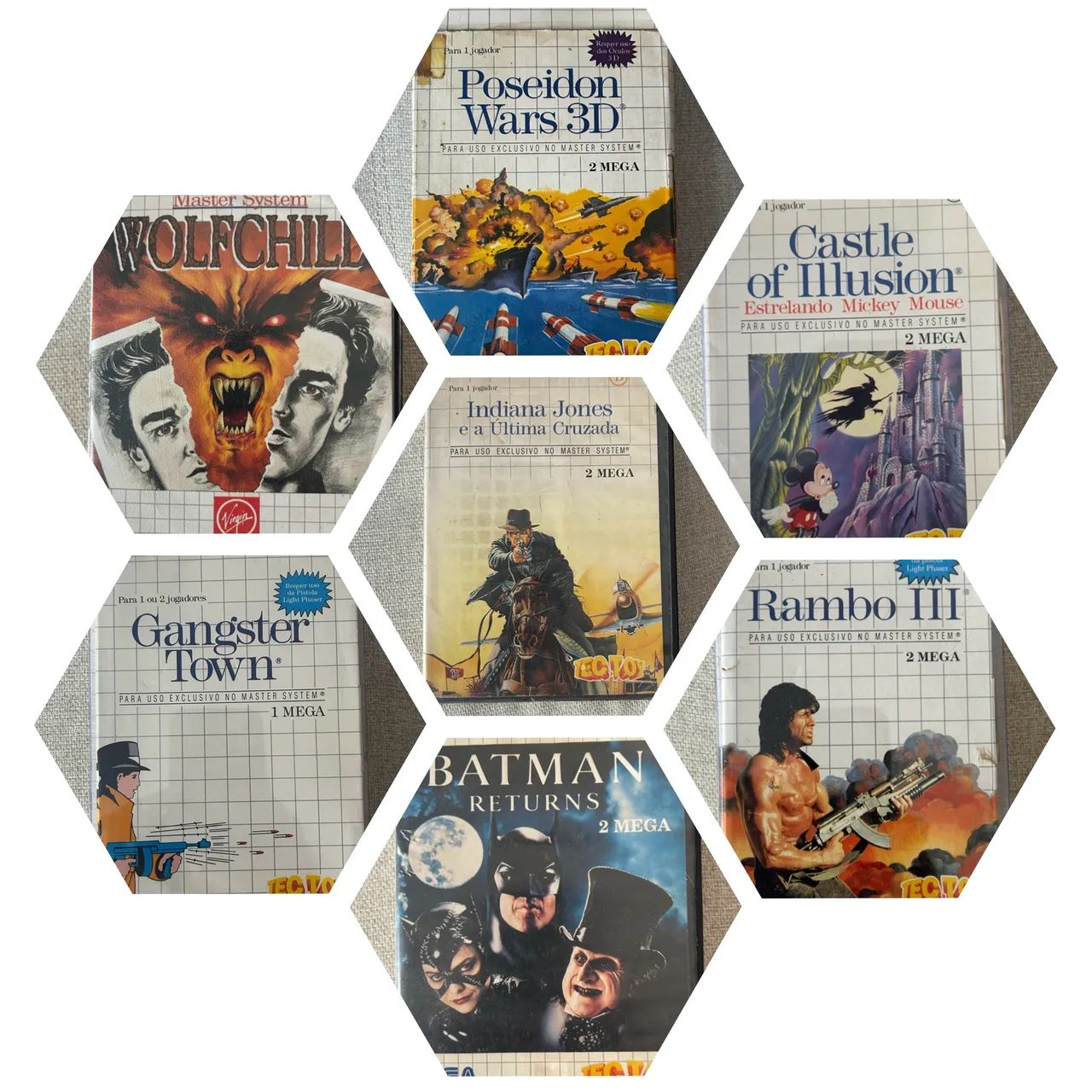 Lote cartuchos master system completos