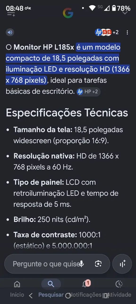 Monitor Hp L185x De 18,5 polegadas - Foto 5