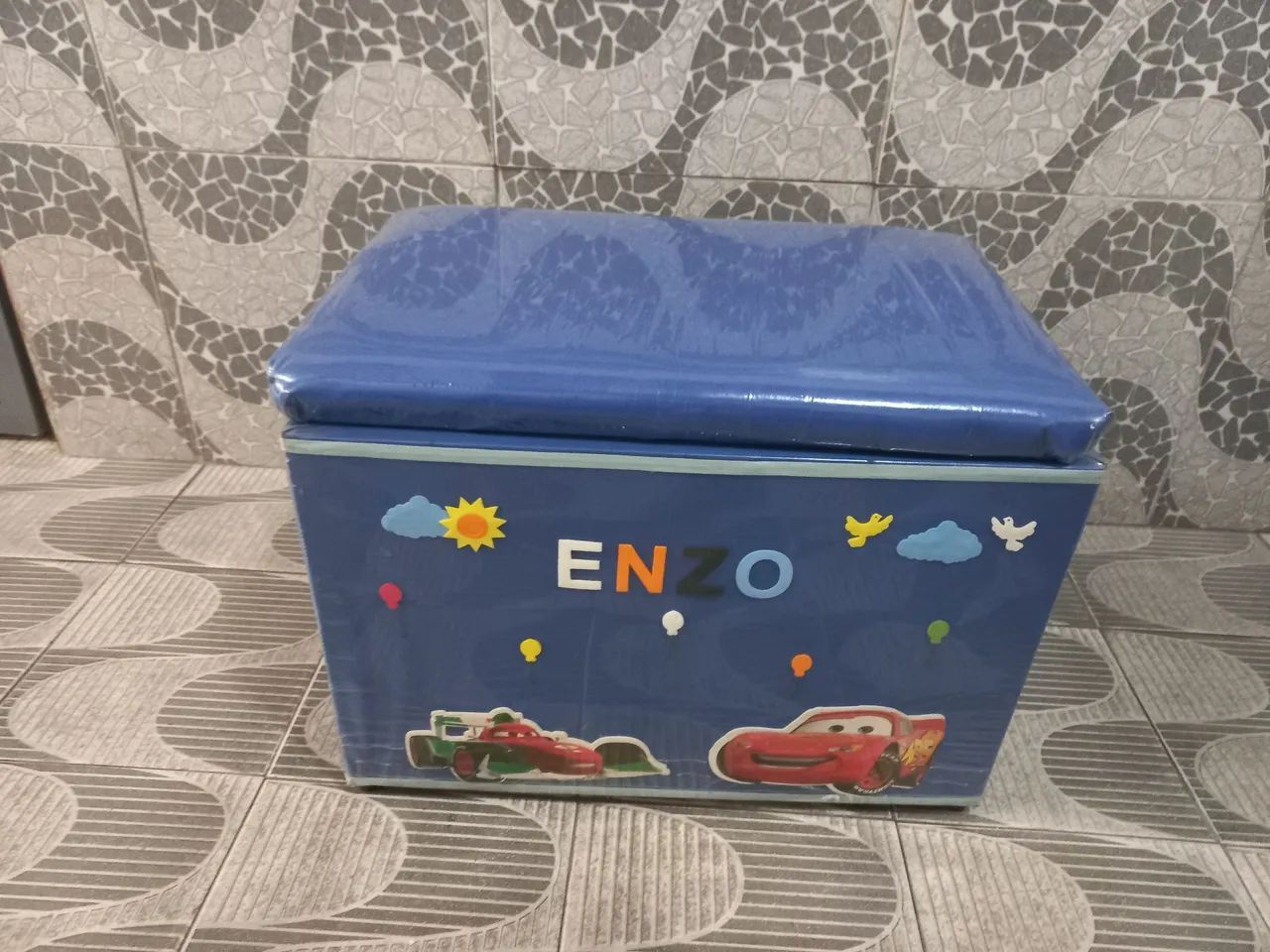 Bau de brinquedo grande forrado  - Foto 3