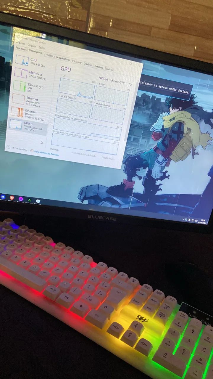 PC Gamer Completo Ryzen 5 4500 e GTX1070 + Monitor 75hz + teclado e mouse + Mousepad - Foto 2