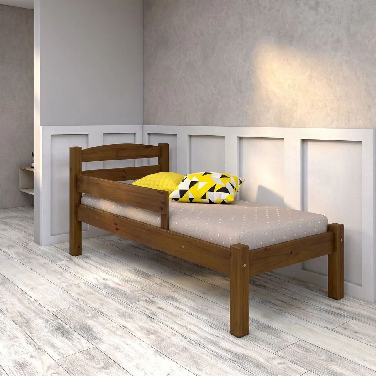 Cama de Solteiro Madeira Maciça com Grade  - Foto 2