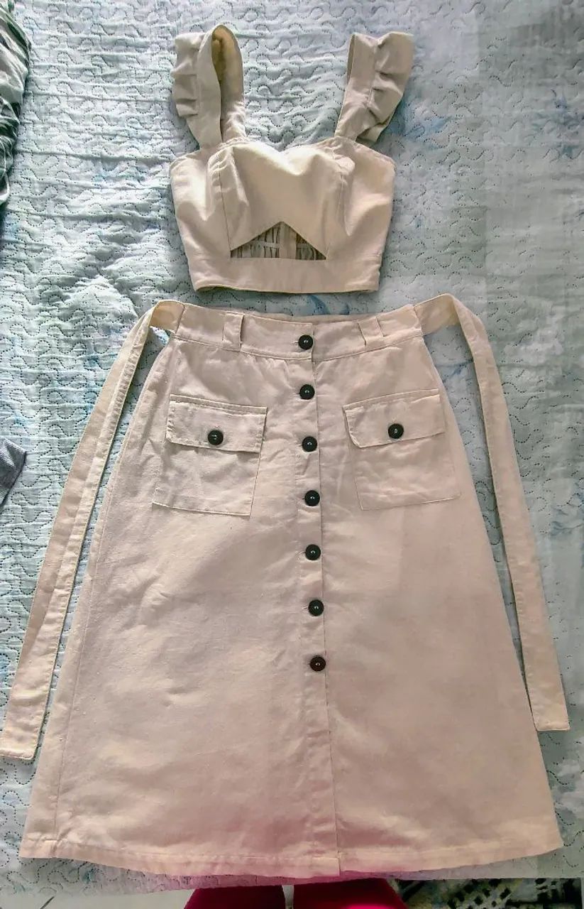Conjunto Saia e Cropped - Tam P - Foto 2
