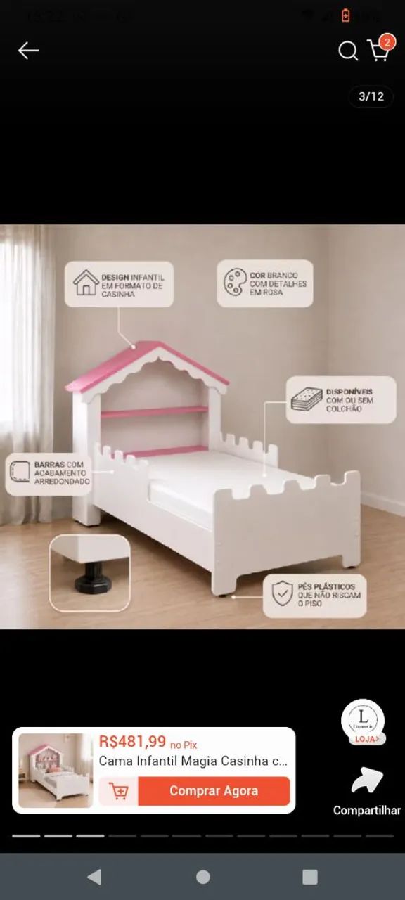 CAMA INFANTIL MODELO CASTELO  - Foto 2