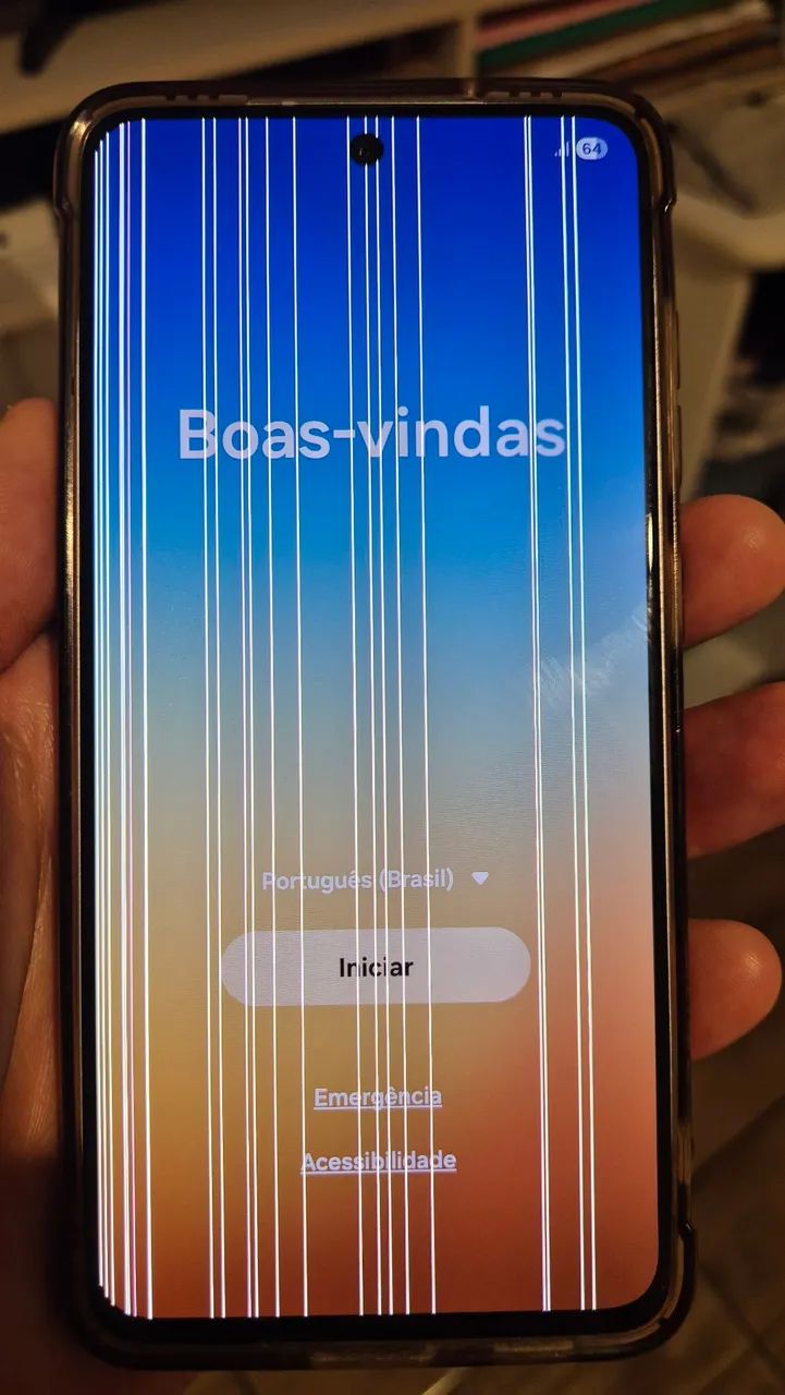 Galaxy S21FE 5G com listras na tela