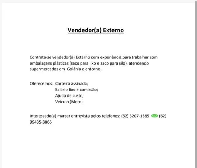 Vendedor(a) Externo