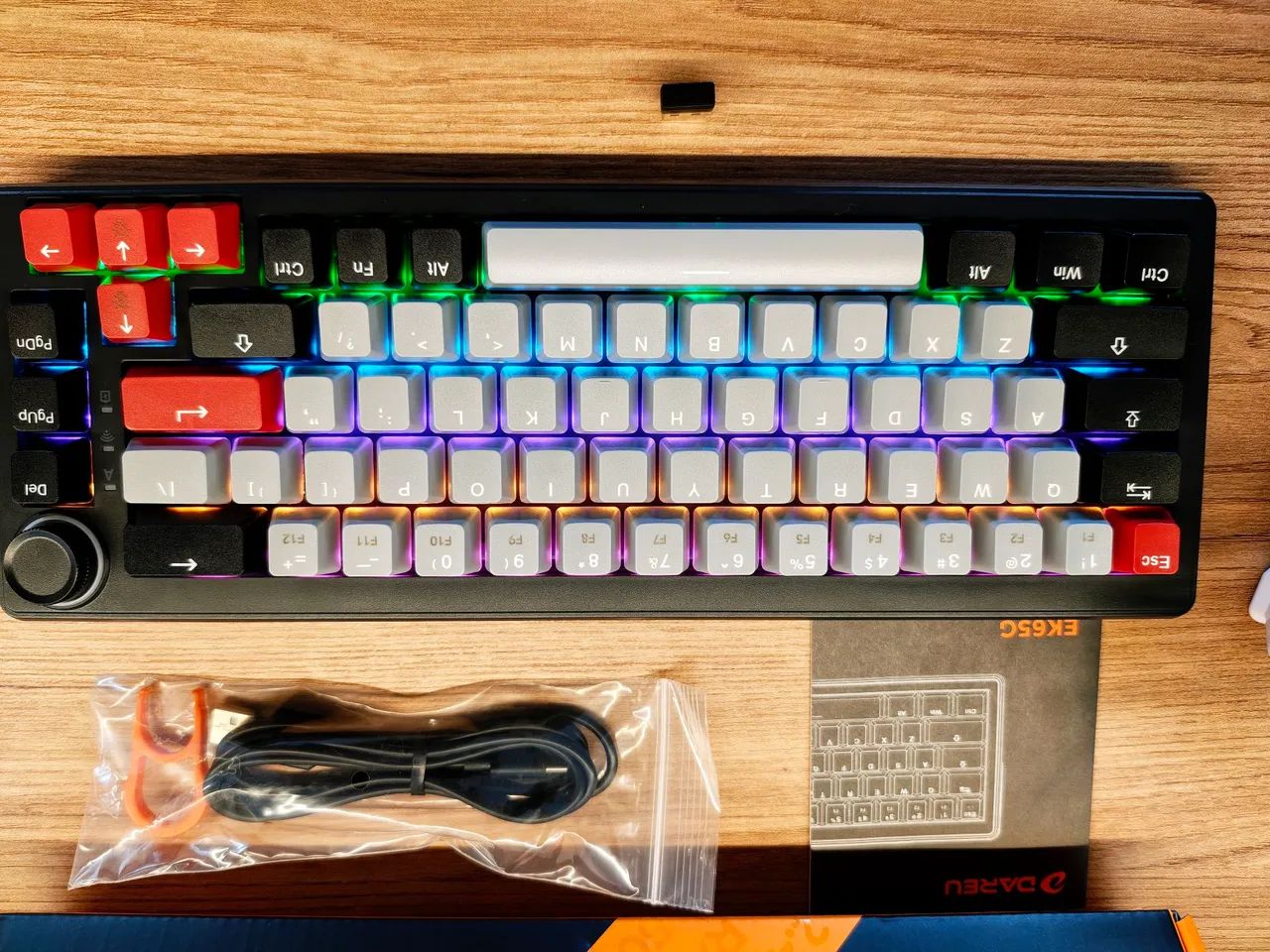 Teclado mecânico sem fio DAREU switch red com rodinha  - Foto 4