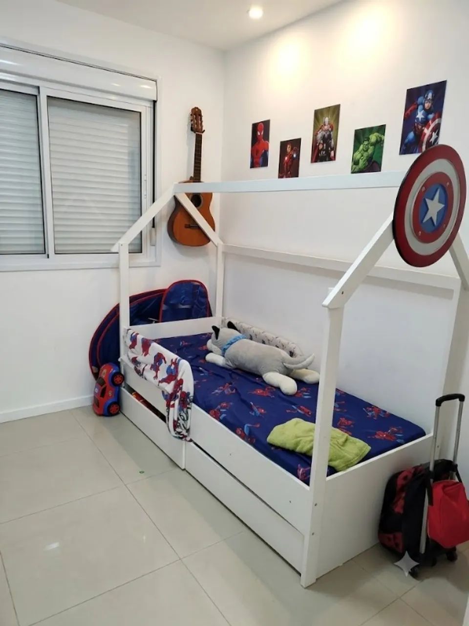 Cama Infantil Montessoriana Com Gavetas Branca