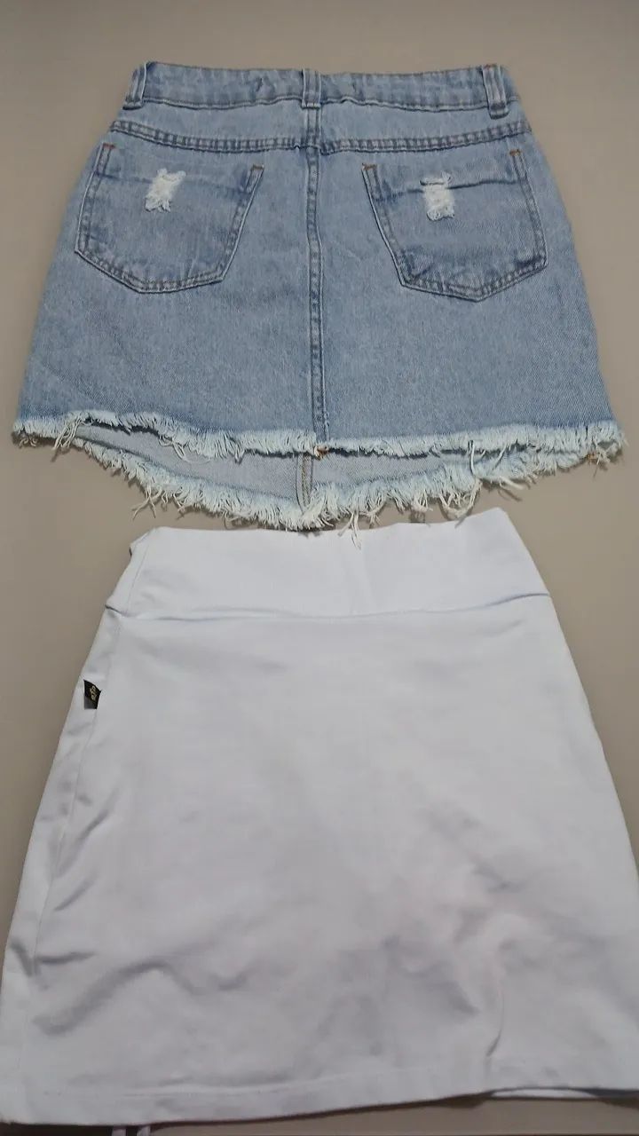 2 Saias Jeans e Polimiada Seminovas - Foto 4