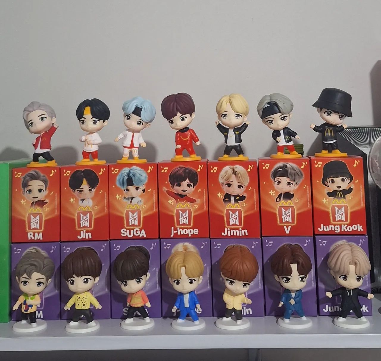 BTS tinytan mc Donald's coleção completa todos os bonecos