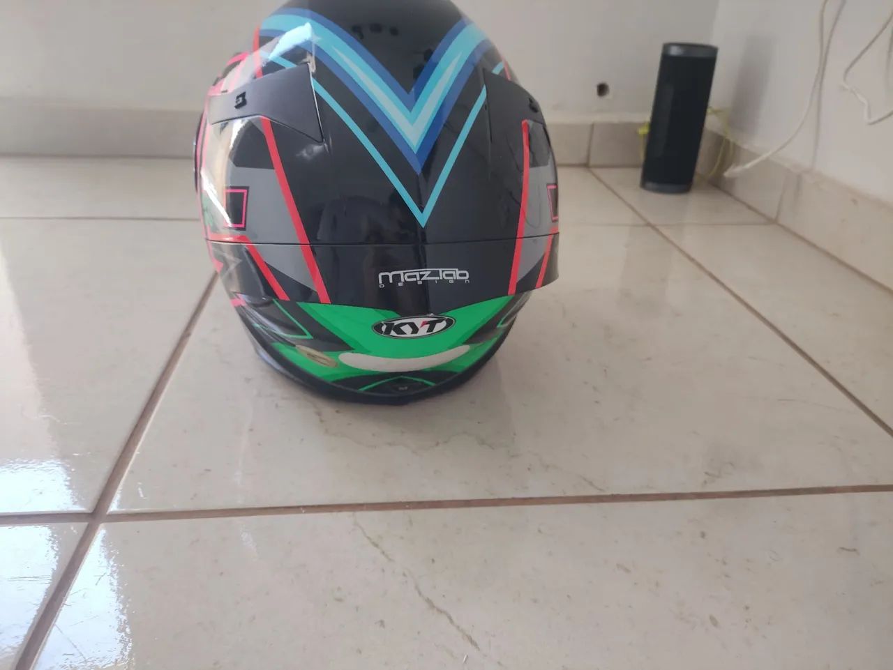 Capacete kyt mazlab número 58 vizeira Iridium  - Foto 4