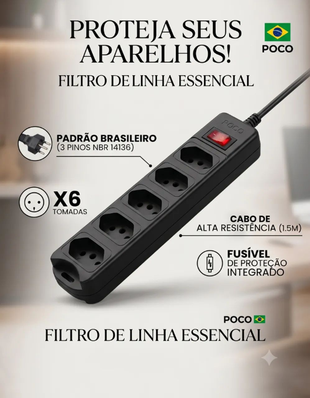 filtro de linha proteçao tv computador