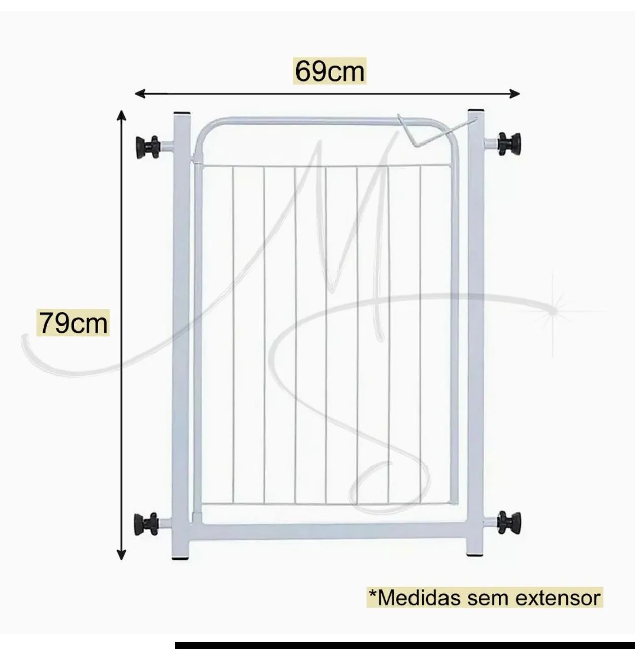 Cerca Grade P/Porta Portão Pressão Pet / Criança 70/99cm - Foto 3