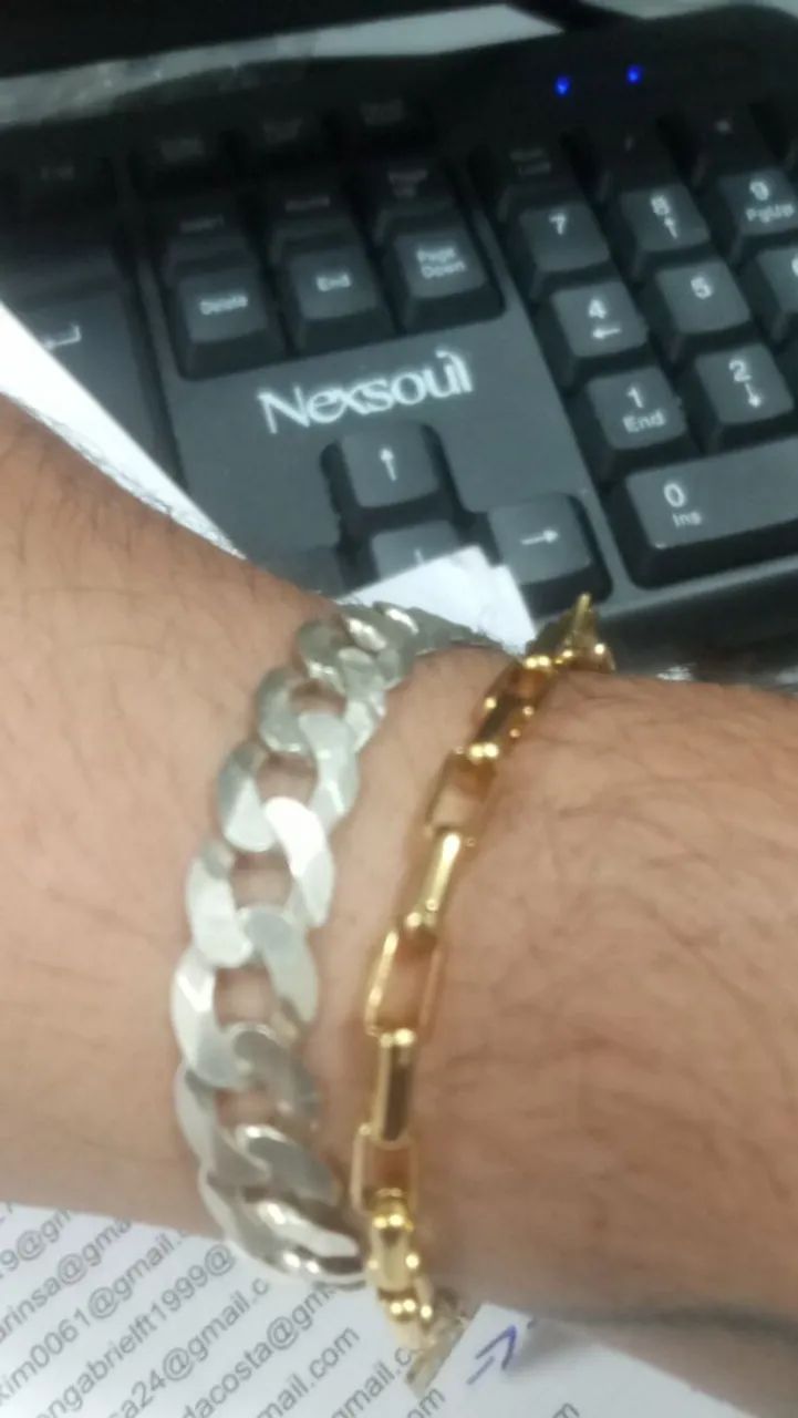 Pulseira de prata 8mm 300 - Foto 2