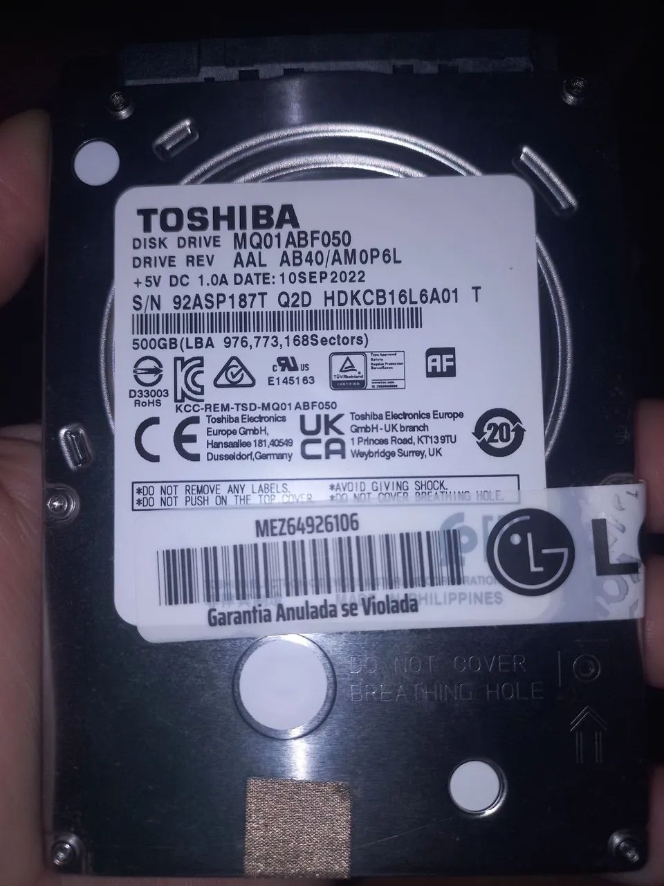 HD Toshiba 500 GB