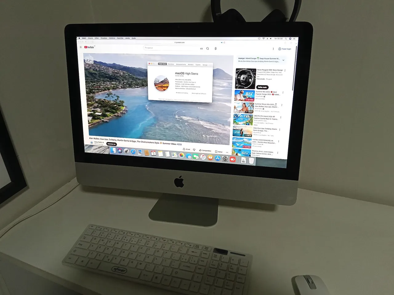 iMac 21.5 inch 2017 Novíssimo + Magic Keyboard + Magic Mouse