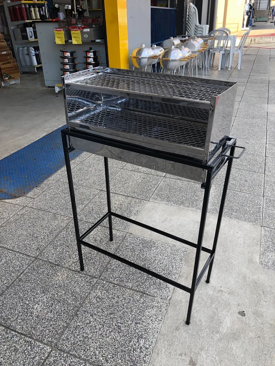 Churrasqueira espetinho inox aberta 60x25cm - Foto 3