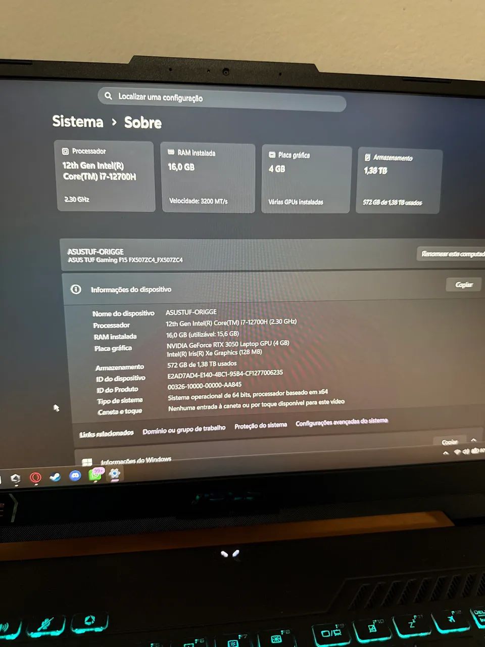 NOTEBOOK GAMER ASUS TUF F15 - Foto 4