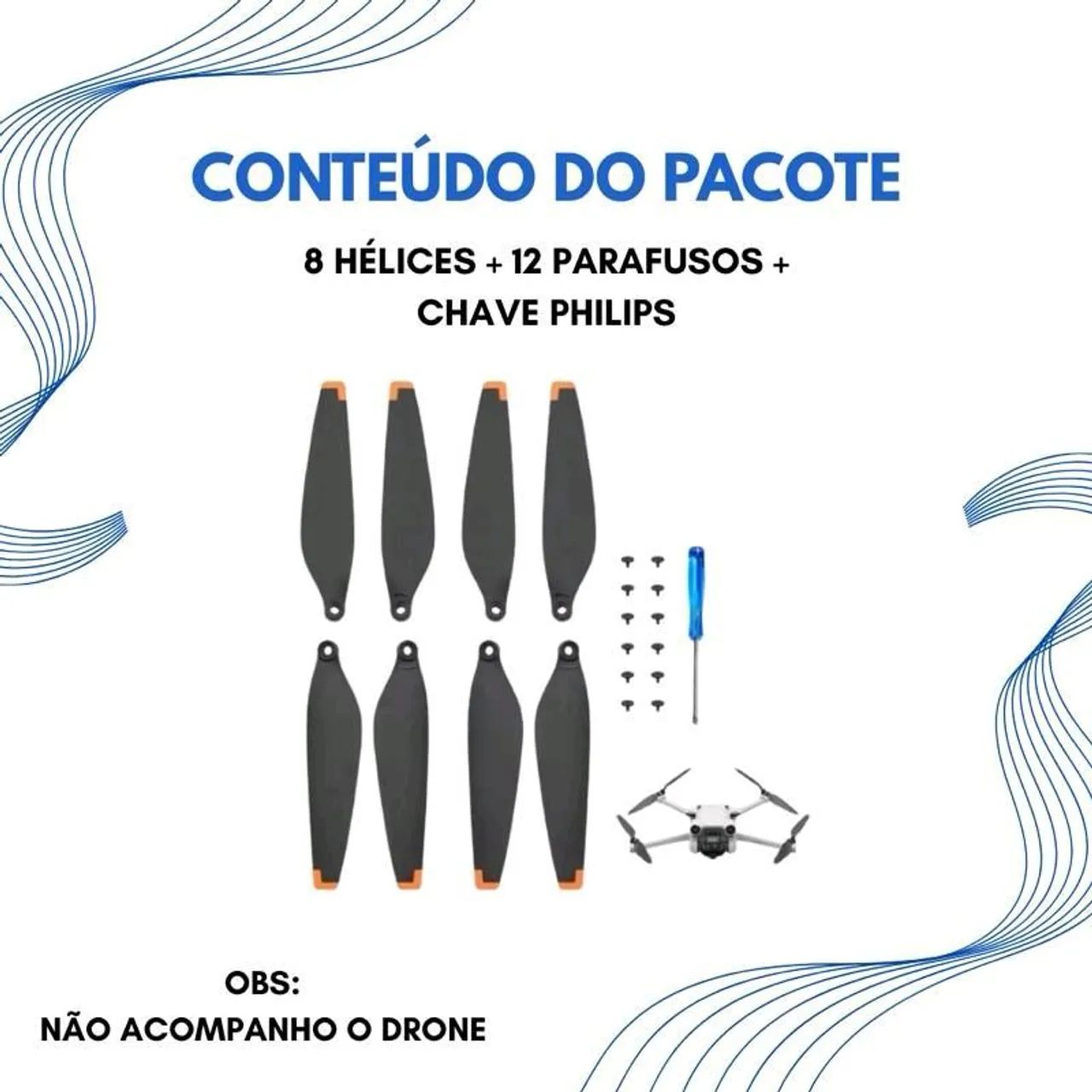 Helice para drone Dji mini 3 Original com Chave e Parafusos - Foto 3