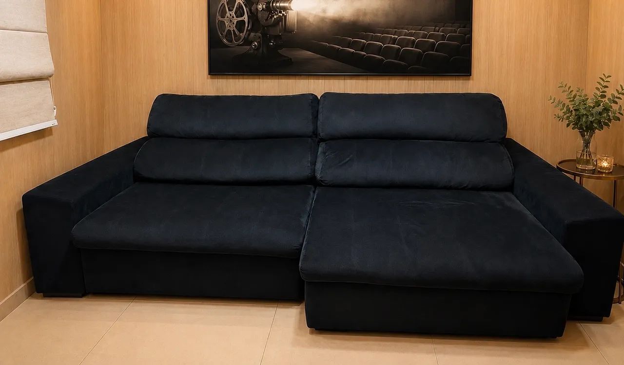 Vendo sofá retrátil de suede