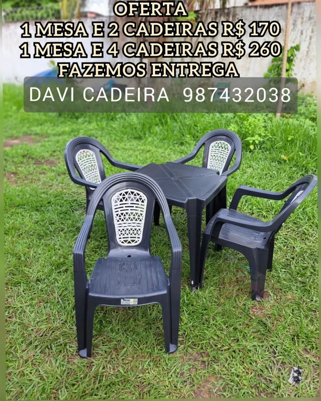 MESA MAIS CADEIRA DE PLASTICO DJ SG PARA SUA MA CASA NOVA