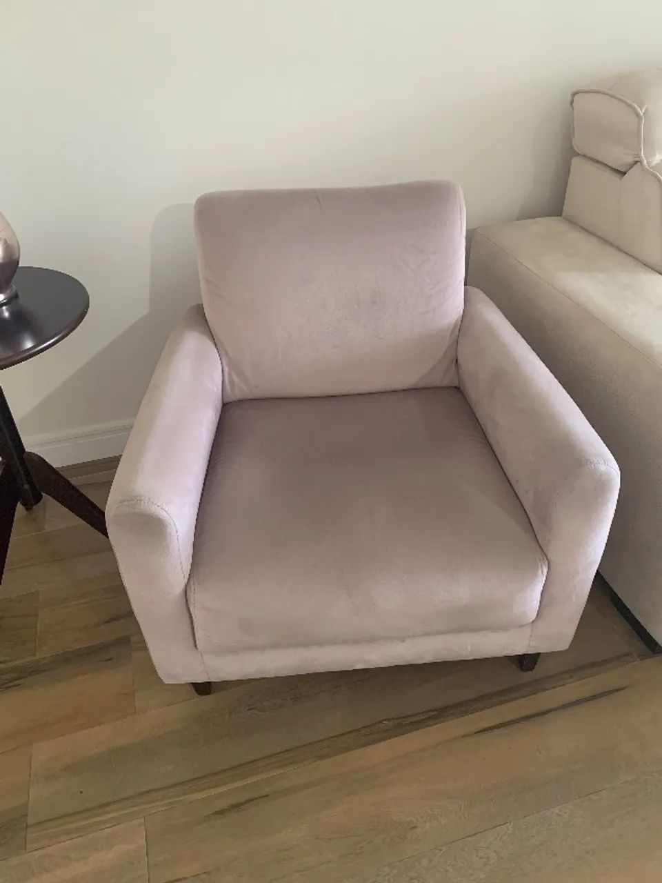 Kit Poltrona Suede Rosa Claro para Sala de Estar  - Foto 2