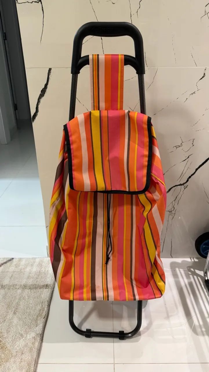 Carrinho de Feira e Compras Dobrável com Bolsa