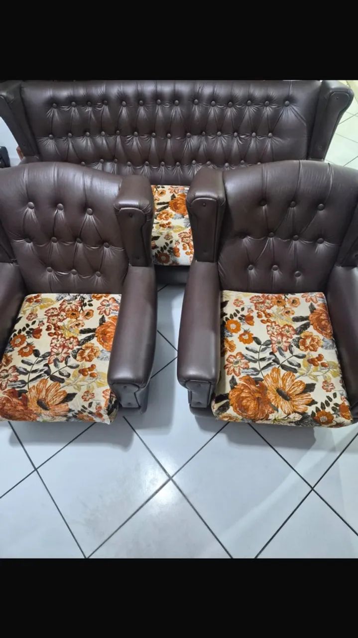 Sofá e poltronas de couro  - Foto 3