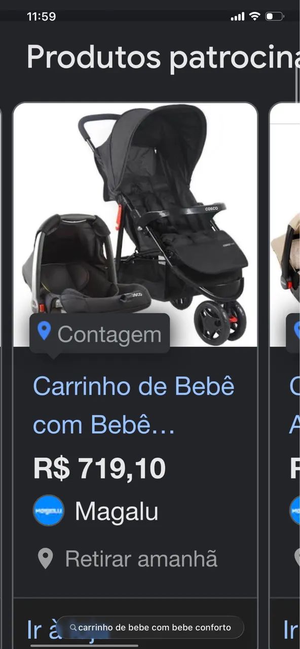 Carrinho e bebê conforto 