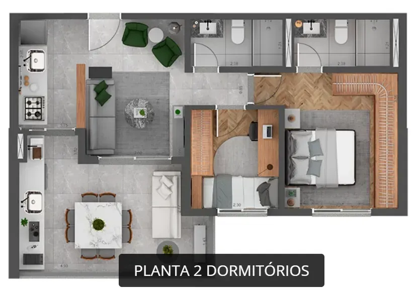 PLANTA 64m²