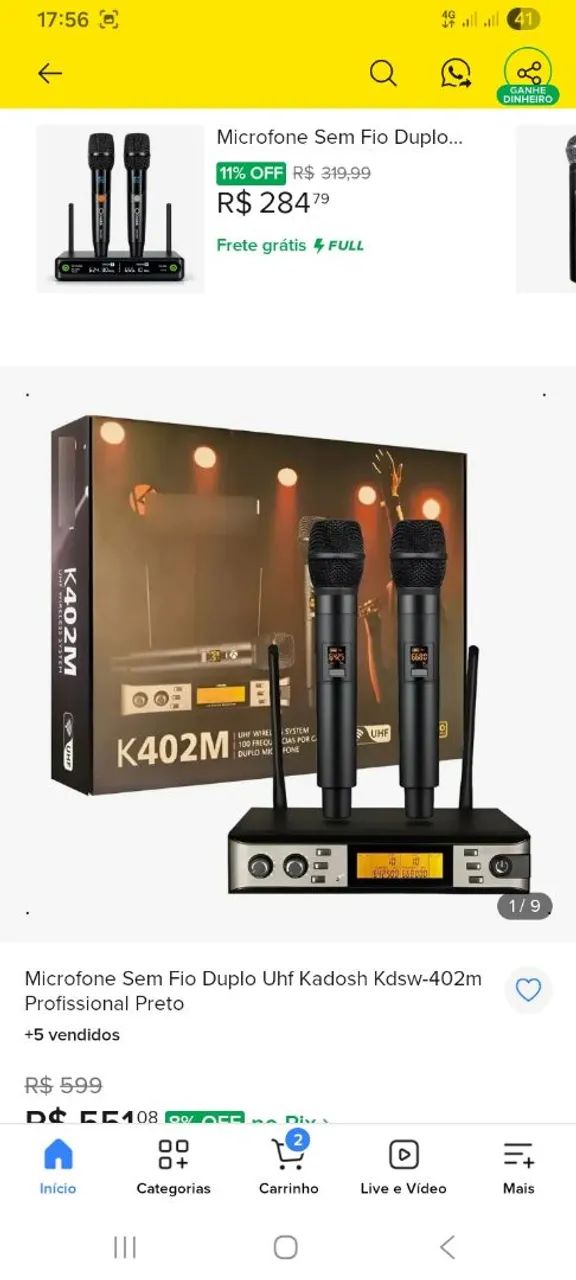 Microfone sem fio  kadosh  - Foto 2