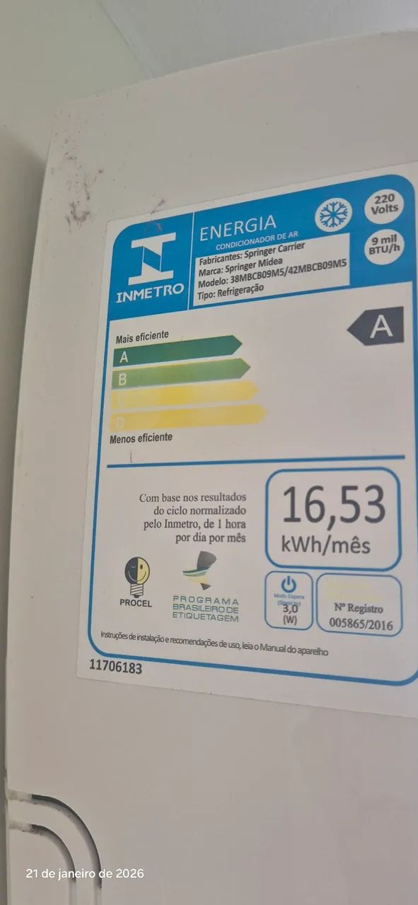 Ar-condicionado split 9000BTUs (só a parte interna) - Foto 3