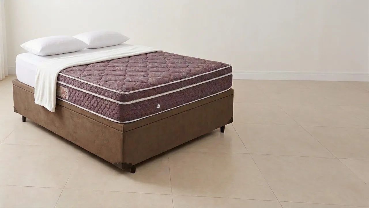 Conjunto box baú e colchão casal molas ensacadas