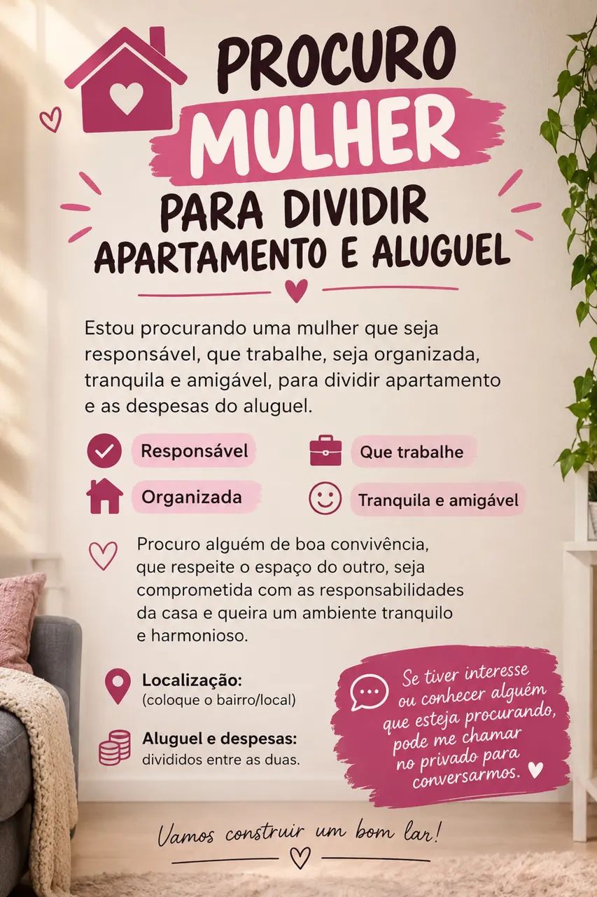 Dividir apartamento e aluguel 