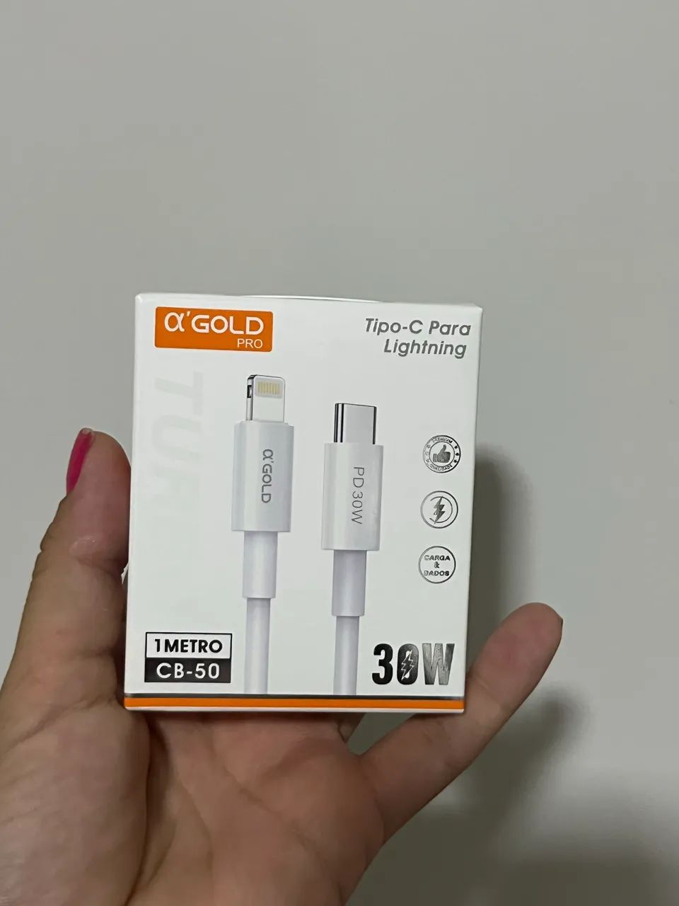 Cabo Para iPhone Turbo 30W Tipo-C Para Lightning