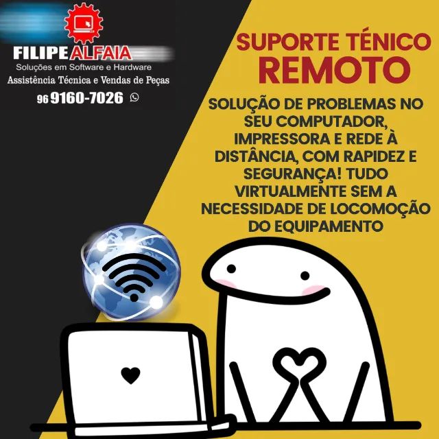 Conserto de PC e Notebook Remotamente: Não saia de casa! 100% agil, online e seguro!