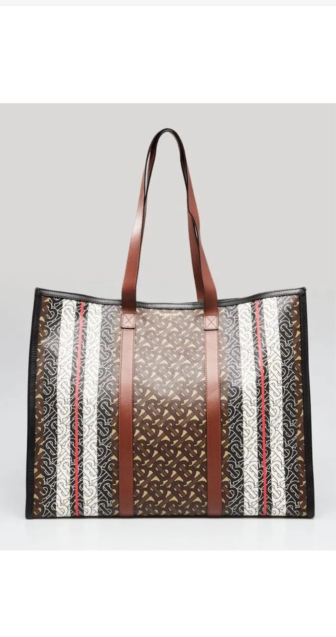 Burberry Bridle Brown Monogram E-Canvas Stripe