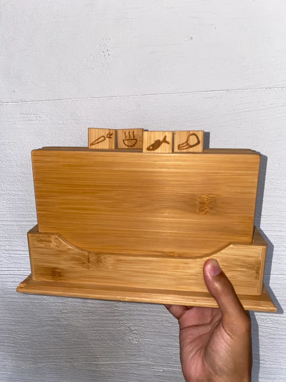 Tábua de corte de bambu conjunto 