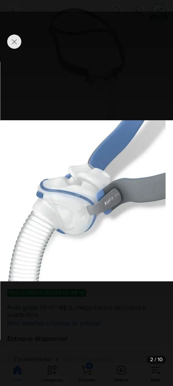 Máscara Nasal AirFit P10 para CPAP - Leve, Silenciosa e Confortável | Nova