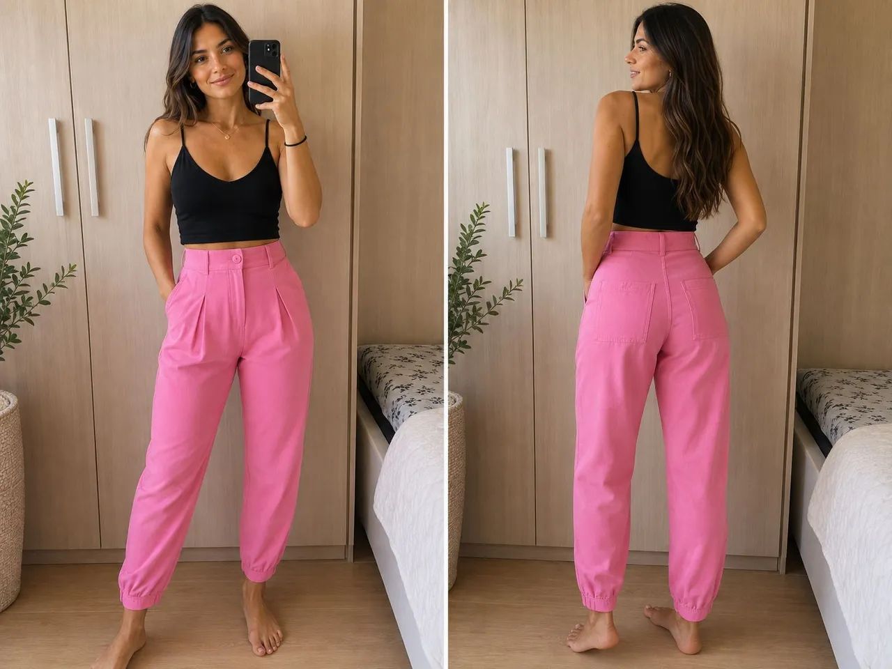 Calça Hering Jogger Rosa