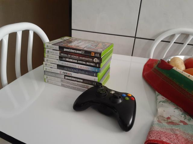 Xbox 360+ controle+ jogos - Foto 3