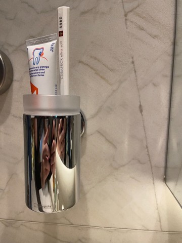 Hansgrohe / Grohe - Porta Escova Dental Aço Inox + Cristal - Foto 4