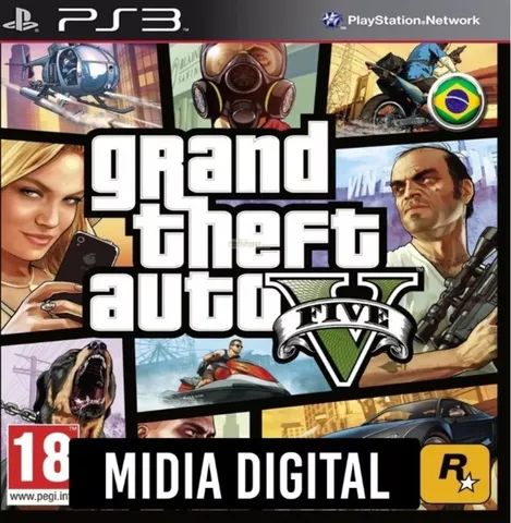 Jogo Grand Theft Auto Gta V Ps3 Mídia Física Original Com Nf