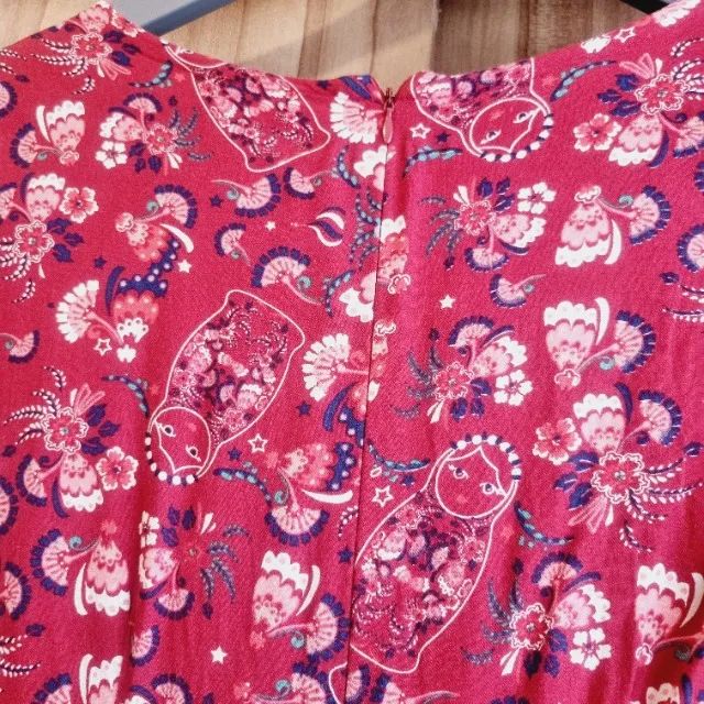 vestido hering vermelho floral tamanho p - Foto 4