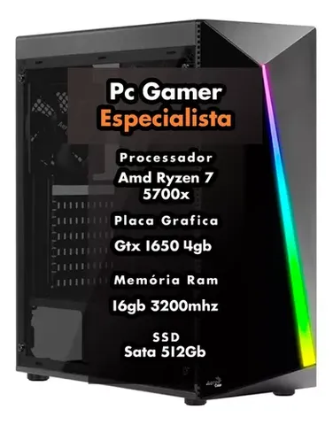 Pc Gamer Barato I5 Gtx1650 16gb Hd1tb Fonte 750w Monitor 27