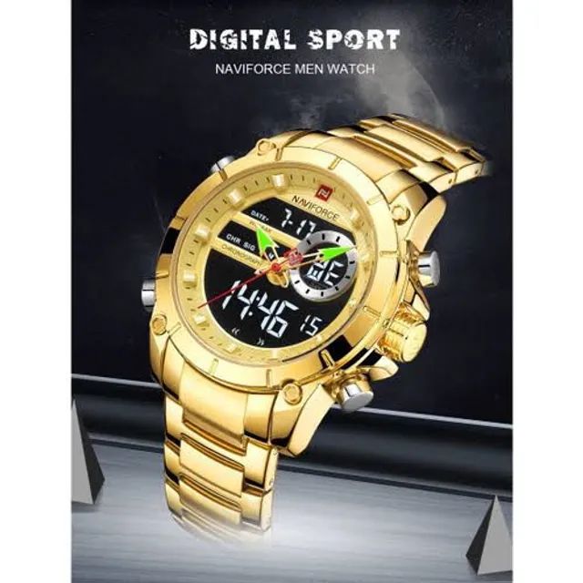 Relógio Dourado Naviforce 9163 (Original) - Foto 2