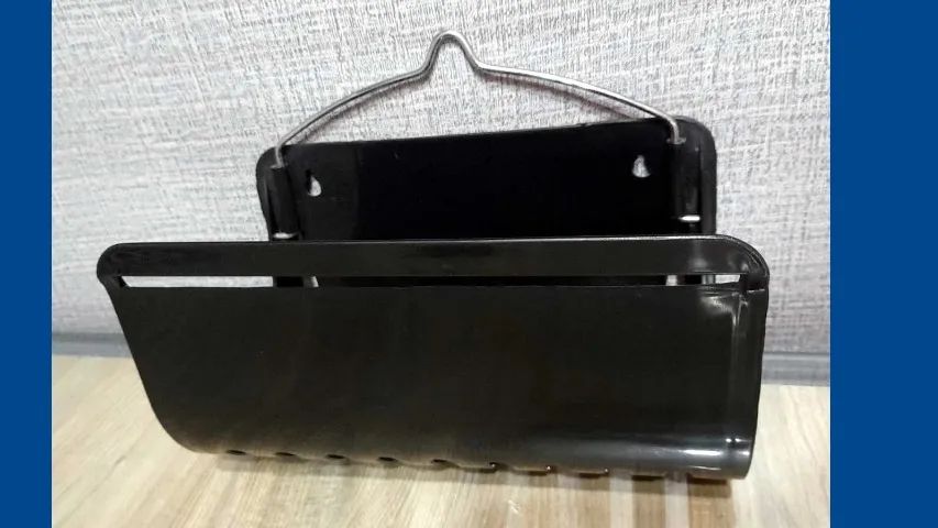 suporte porta papel toalha fixação parede cor preto - Foto 3